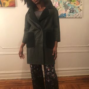 Annabel New York Dark Green Reversible Shearling
